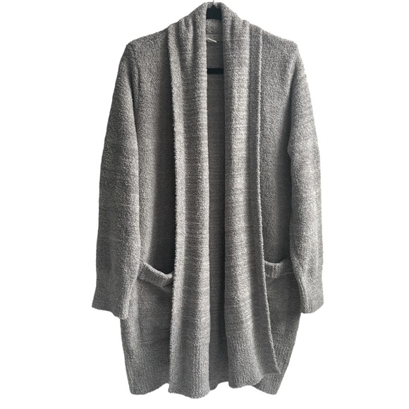 Barefoot Dreams Sweaters - Barefoot Dreams Cali Cozychic Knit Open Front Long Cardigan Gray Size Medium